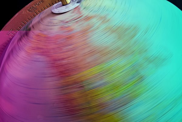 World globe spinning.