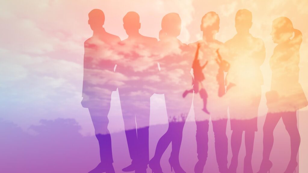 A group of people standing together.